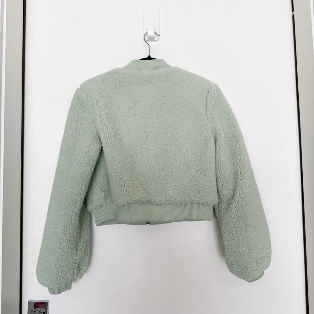 Toccin Ny Green Shearling Cropped Jacket - Picture 5 of 5